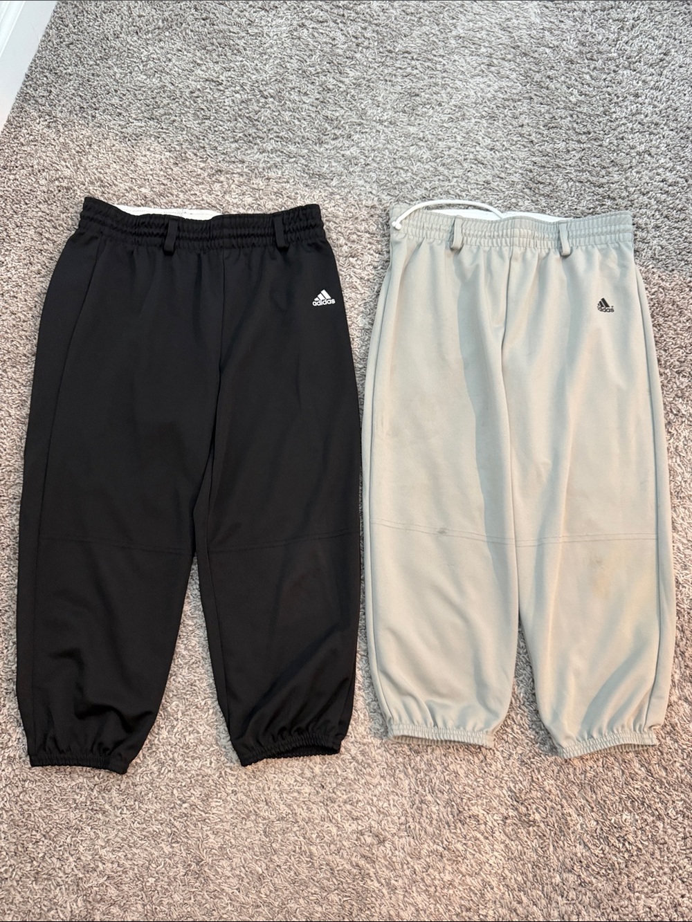 adidas Kids Two-Pack Joggers in Black & Light Gray